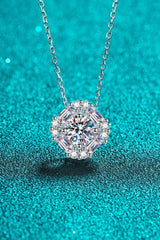 Geometric Moissanite Pendant Chain Necklace - Trendsi
