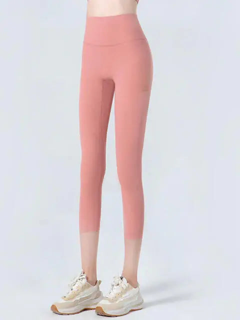 Wide Waistband Cropped Sports Leggings - Trendsi - Flyclothing LLC