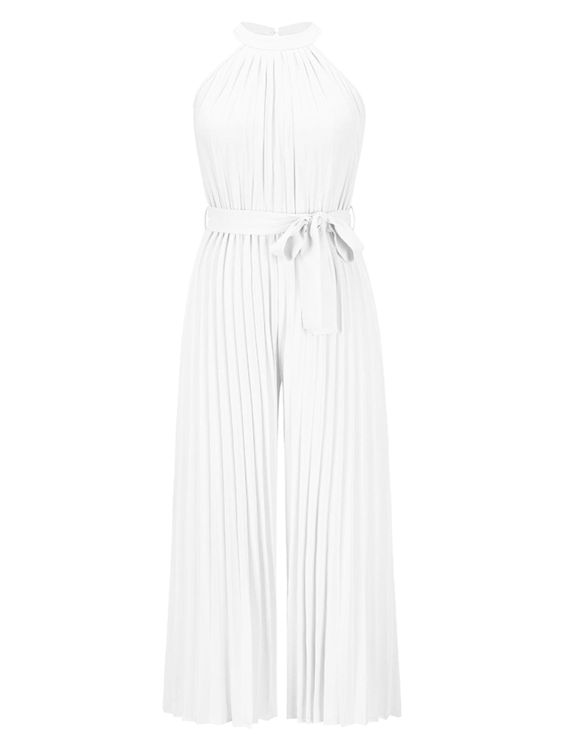 Cutout Tied Pleated Sleeveless Jumpsuit - Trendsi