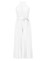 Cutout Tied Pleated Sleeveless Jumpsuit - Trendsi - Flyclothing LLC