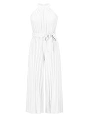 Cutout Tied Pleated Sleeveless Jumpsuit - Trendsi