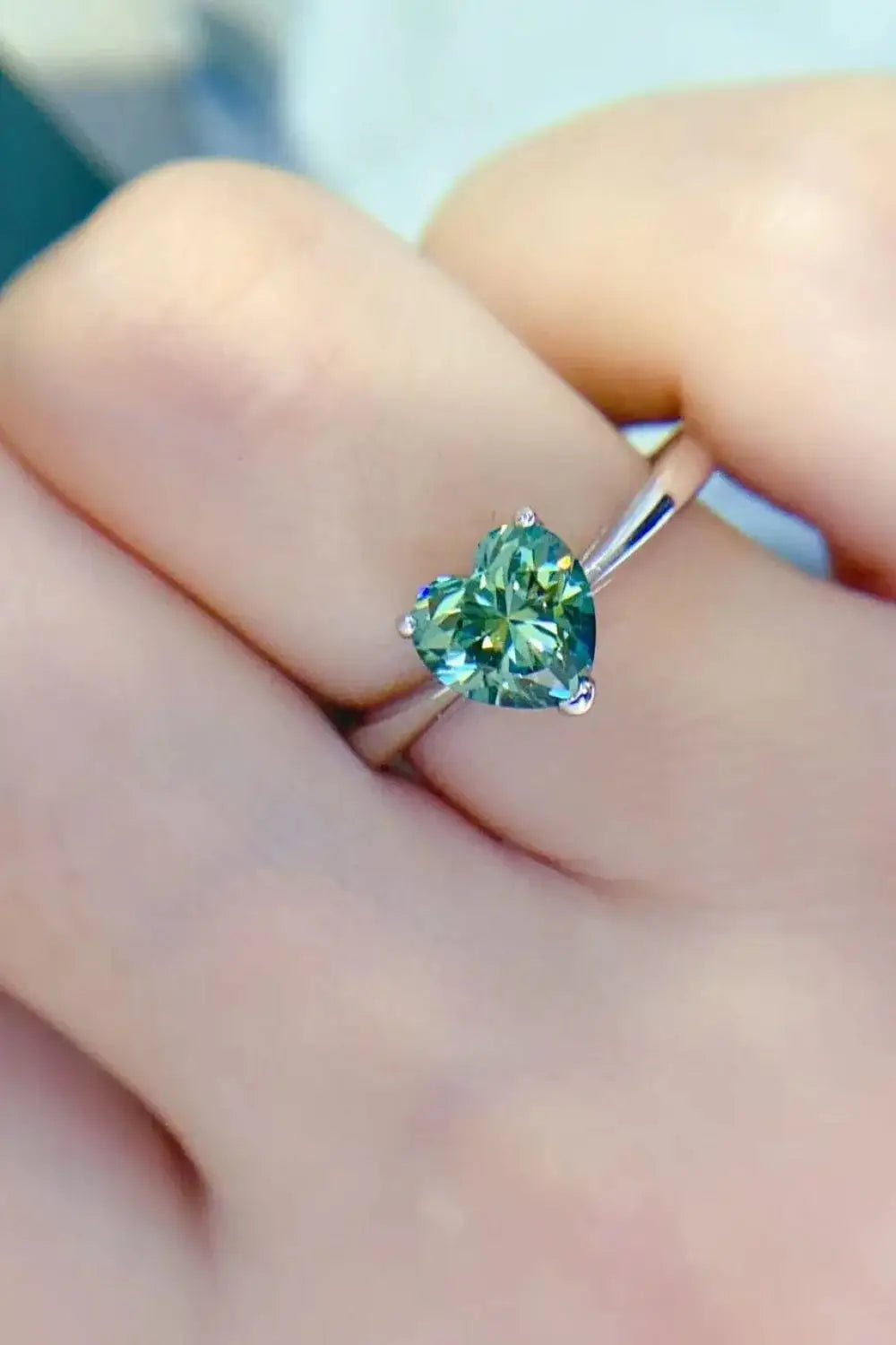 1 Carat Moissanite Heart 925 Sterling Silver Ring - Trendsi - Flyclothing LLC