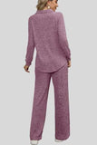 Ribbed Long Sleeve Top and Pocketed Pants Set - Trendsi - Flyclothing LLC