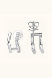 Moissanite 925 Sterling Silver Double-Layered Earrings - Trendsi - Flyclothing LLC