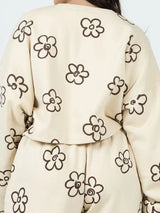 Floral Dropped Shoulder Sweatshirt and Shorts Set - Trendsi - Flyclothing LLC