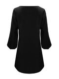 Cutout Long Sleeve Round Neck Dress - Trendsi