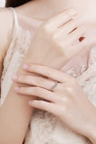 Minimalist Moissanite Rhodium-Plated Ring - Trendsi
