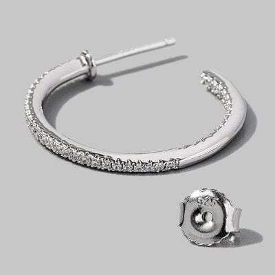 Zircon 925 Sterling Silver C-Hoop Earrings - Trendsi - Flyclothing LLC