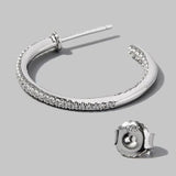 Zircon 925 Sterling Silver C-Hoop Earrings - Flyclothing LLC
