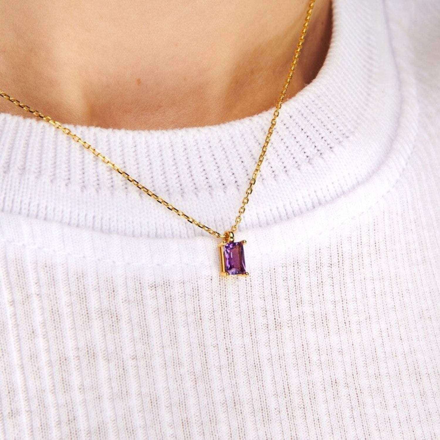 Titanium Steel Inlaid Zircon Pendant Necklace - Trendsi - Flyclothing LLC