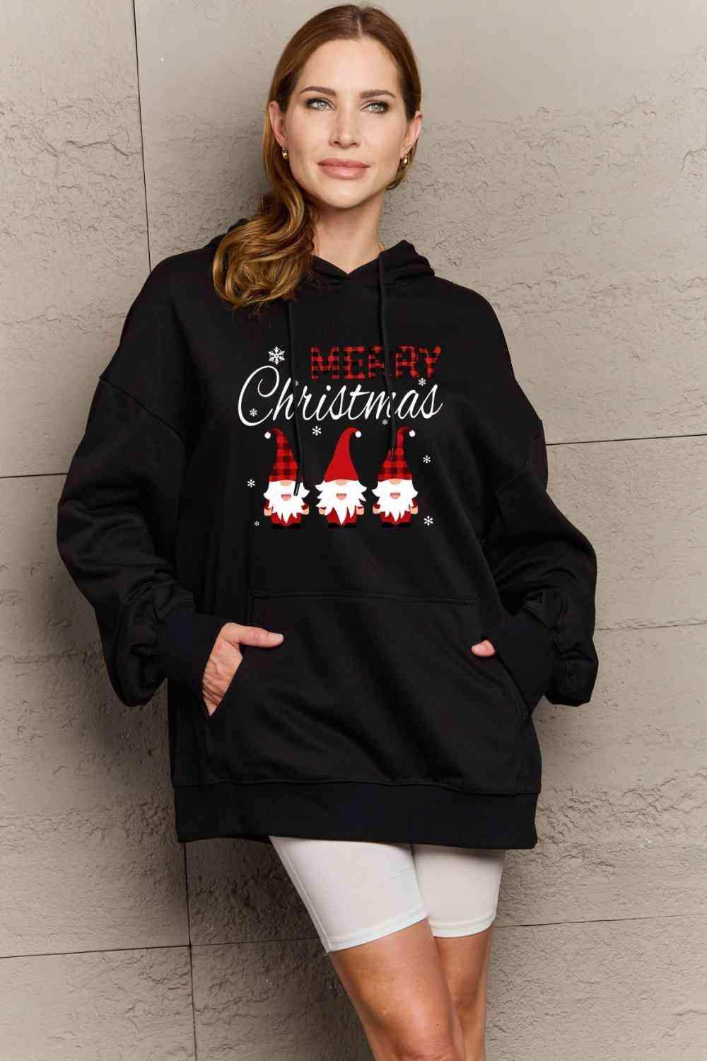 Simply Love Full Size MERRY CHRISTMAS Graphic Hoodie - Trendsi - Flyclothing LLC