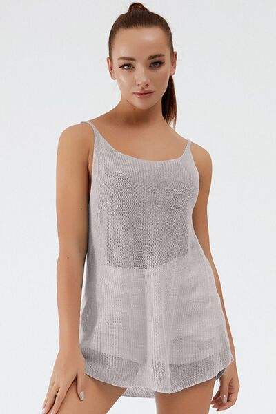 Scoop Neck Spaghetti Strap Knit Cami - Trendsi - Flyclothing LLC