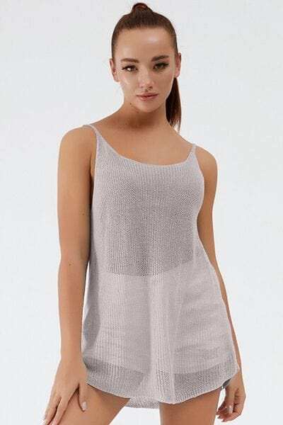 Scoop Neck Spaghetti Strap Knit Cami - Trendsi - Flyclothing LLC