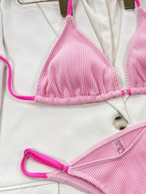Ribbed Tie Back Bikini Set - Trendsi - Flyclothing LLC