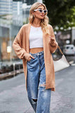 Open Front Dropped Shoulder Longline Cardigan - Trendsi - Flyclothing LLC