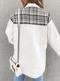Plaid Button Up Dropped Shoulder Jacket - Trendsi - Flyclothing LLC
