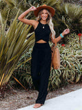 Full Size Smocked Waist Wide Leg Pants - Trendsi - Flyclothing LLC