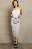 HYFVE Professional Poise Buckled Midi Skirt - Trendsi - Flyclothing LLC