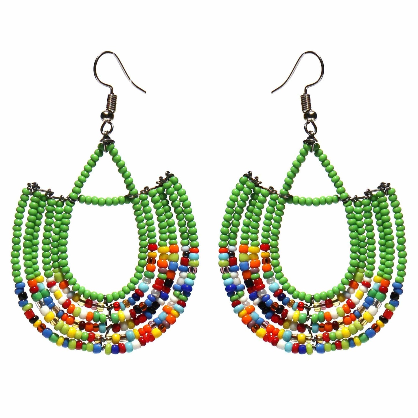 Maasai Bead Basket Dangle Earrings - Jedando - Flyclothing LLC