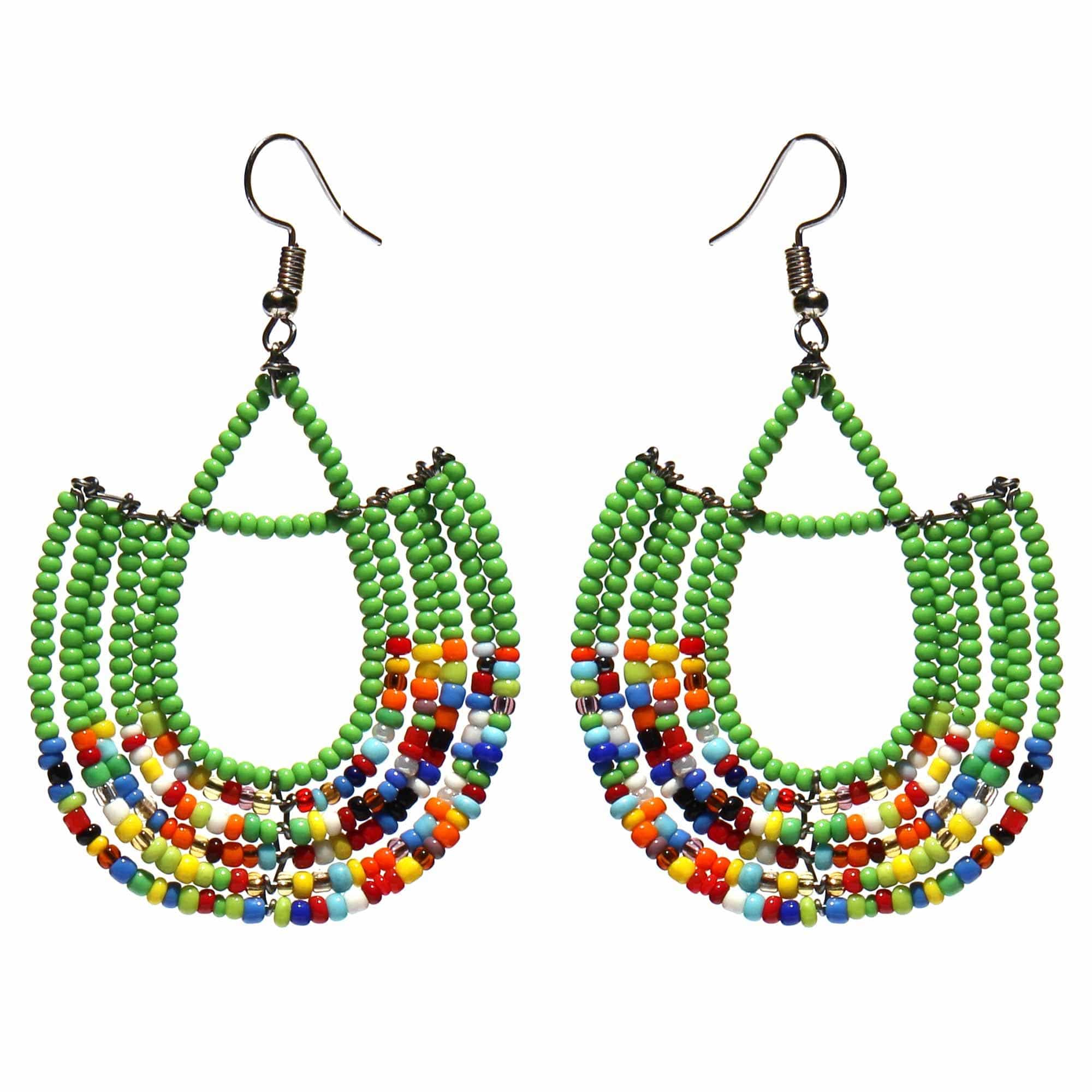 Maasai Bead Basket Dangle Earrings - Jedando - Flyclothing LLC