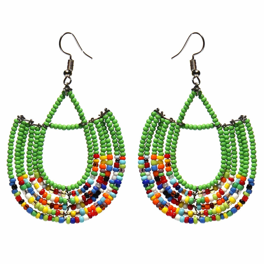 Maasai Bead Basket Dangle Earrings - Jedando