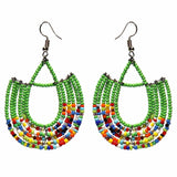 Maasai Bead Basket Dangle Earrings - Jedando