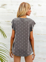 Round Neck Butterfly Sleeve Top - Trendsi - Flyclothing LLC