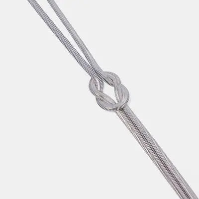 Double Layered Knot Herringbone Choker Necklace - Trendsi - Flyclothing LLC
