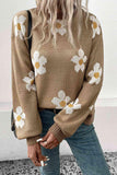 Floral Dropped Shoulder Sweater - Trendsi