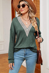 V-Neck Dropped Shoulder T-Shirt - Trendsi - Flyclothing LLC