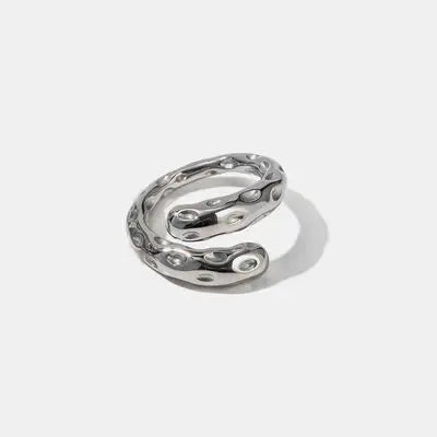 Titanium Steel Gold-Plated Bypass Ring - Trendsi - Flyclothing LLC