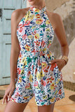 Halter Neck Tie Back Romper - Trendsi - Flyclothing LLC