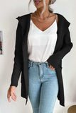 Ribbed Open Front Hooded Cardigan with Pockets - Trendsi - Flyclothing LLC