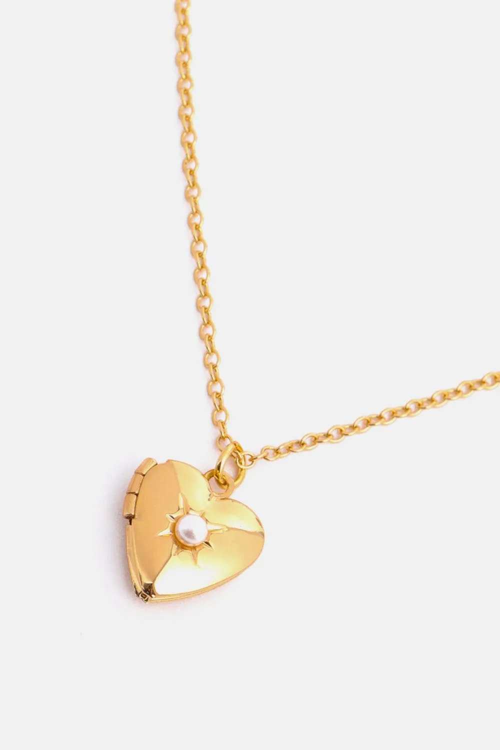 Zircon Heart Shape 14K Gold-Plated Pendant Necklace - Trendsi - Flyclothing LLC