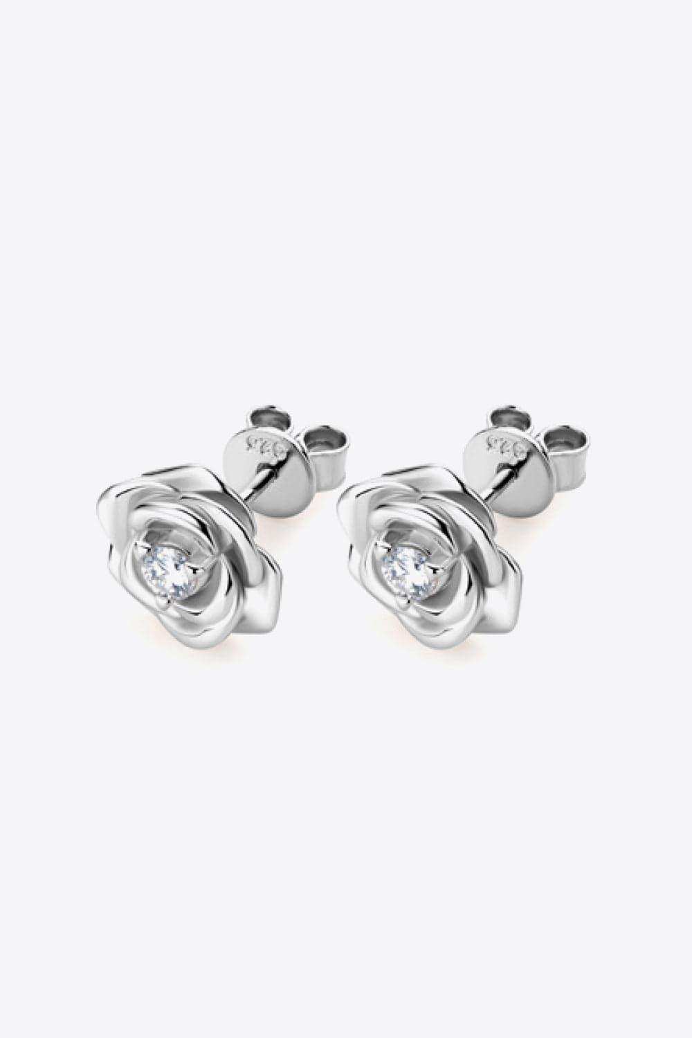 Moissanite Flower 925 Sterling Silver Earrings - Trendsi - Flyclothing LLC