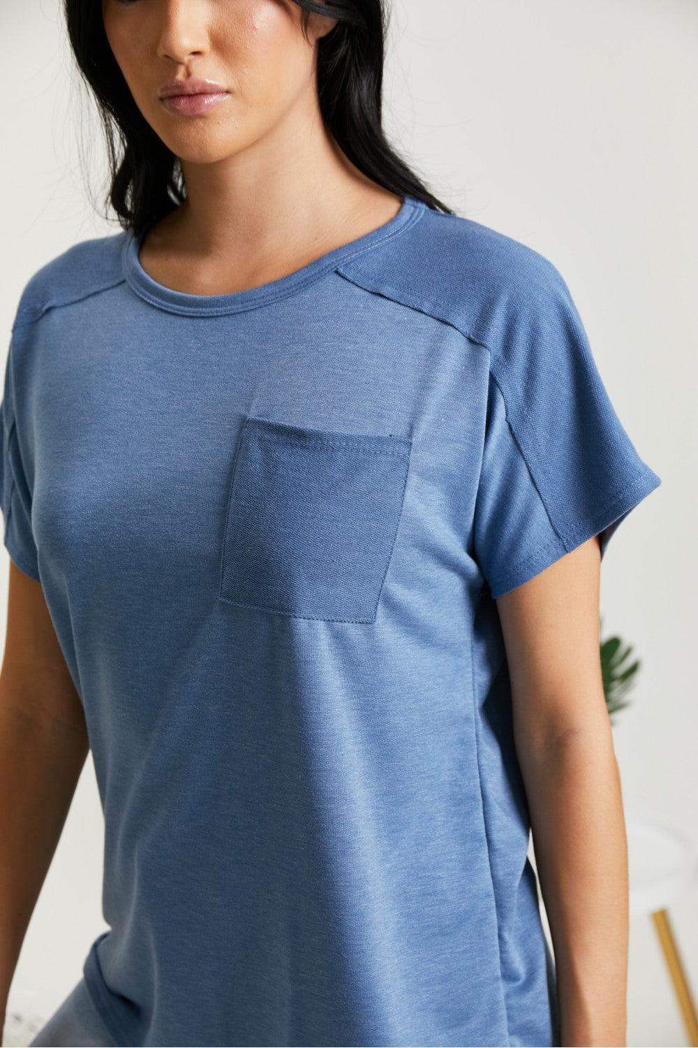 Sew In Love Stay and Chat Love Full Size Pocket Tee - Trendsi - Flyclothing LLC