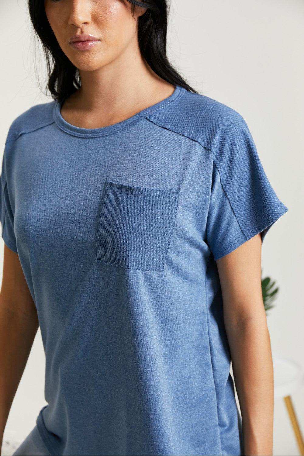 Sew In Love Stay and Chat Love Full Size Pocket Tee - Trendsi - Flyclothing LLC