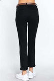 ACTIVE BASIC Cotton-Span Twill Straight Pants - Trendsi - Flyclothing LLC
