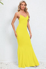 Crisscross Spaghetti Strap Fishtail Dress - Trendsi