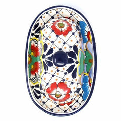 Handmade Pottery Butter Dish, Dots & Flowers - Encantada - Encantada