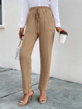 Texture Drawstring Pants with Pockets - Trendsi