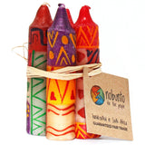 Hand-Painted 4" Dinner or Shabbat Candles, Set of 4 (Indabuko Design) - Nobunto - Flyclothing LLC