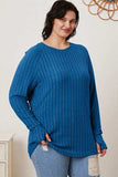 Basic Bae Full Size Ribbed Thumbhole Sleeve T-Shirt - Trendsi - Flyclothing LLC