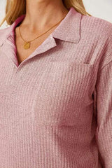 Collared Neck Dropped Shoulder T-Shirt - Trendsi - Flyclothing LLC
