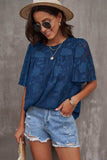 Round Neck Puff Sleeve Blouse - Trendsi - Flyclothing LLC