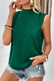 Tied Mock Neck Blouse - Trendsi - Flyclothing LLC