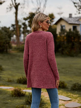 Ribbed Button-UP Caradigan with Pockets - Trendsi - Flyclothing LLC