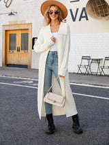 Full Size Collared Open Front Duster Cardigan - Trendsi - Flyclothing LLC
