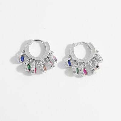 Zircon 925 Sterling Silver Huggie Earrings - Trendsi - Flyclothing LLC