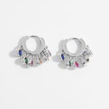 Zircon 925 Sterling Silver Huggie Earrings - Flyclothing LLC